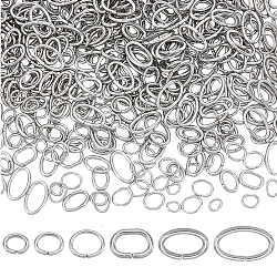 Ahandmaker 600 pz 6 misure 304 anello di salto in acciaio inossidabile, anelli di salto aperti, anelli ovali per salti anelli per gioielli in acciaio inossidabile connettori per la creazione di gioielli fai da te