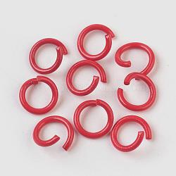 Anillos de salto de hierro, anillos del salto abiertos, rojo, 17 calibre, 8~8.5x1.2mm, diámetro interior: 5~6 mm
