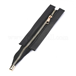 Accessoires de couture de fermeture à glissière en cuir pu, pour les accessoires de matériel de sac tissé bricolage, noir, 25.4x5.3x0.95 cm