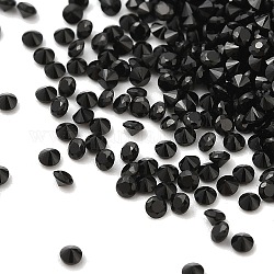 Cabochons de circonio cúbico, diamante facetado, negro, 1.3x1mm
