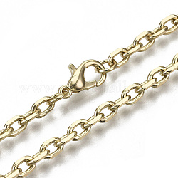 Fabricación de collar de cadenas de cable de latón, con langosta cierres de latón, sin soldar, la luz de oro, 23.81 pulgada (60.5 cm) de largo, link: 5.5x4x1 mm, anillo de salto: 5x1 mm, 3 mm de diámetro interior