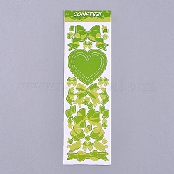 Bowknot Band Muster dekorative Etiketten Aufkleber, diy handgefertigte Sammelalbum Fotoalben, grün, 165x50x0.5 mm, Muster: 4~45 mm