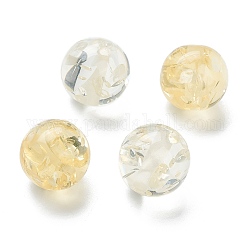 (Defective Closeout Sale: Yellowing), Resin Beads, Imitation Amber, Round, Light Yellow, 16mm, Hole: 2mm