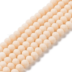 Chapelets de perles en verre, facette, mat, rondelle, peachpuff, 2.5mm, Trou: 1mm, Environ 195 pcs/chapelet, 11 pouce (27.5 cm)