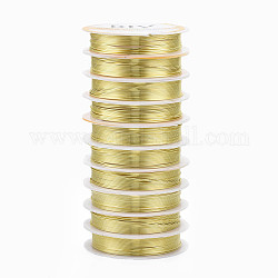 Круглая медная проволока для ювелирных изделий, долговечный, золотые, 20 датчик, 0.8 мм, около 9.84 фута (3 м) / рулон