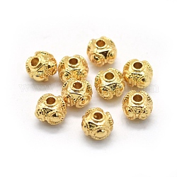 Brass Beads, Rondelle, Real 18K Gold Plated, 7x5mm, Hole: 1.8mm