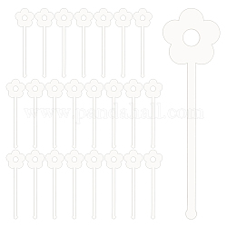 24шт прозрачные акриловые палочки для перемешивания, цветок, 151x40.5x3 мм