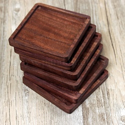 Sottobicchieri in legno di noce nero, sottobicchiere resistente al calore, quadrato, 88x88mm