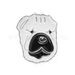 Pasador de perro esmaltado con embragues de mariposa de latón, insignia de aleación para ropa de mochila, shar pei, 25x20.5x10mm, pin: 1.1 mm