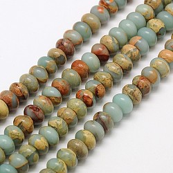 Perles rondelles naturelles aqua terra jasper, 8x5mm, Trou: 1mm, Environ 81 pcs/chapelet, 15.7 pouce