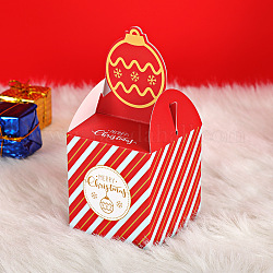 Scatole regalo di caramelle a tema natalizio, scatole per imballaggio, per i regali di natale dolci festa del festival di natale, rosso, 18x8.5x8.5cm