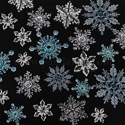 Ahadermaker kit fai da te per la creazione di gioielli con fiocco di neve di Natale, inclusi ciondoli per connettori in acrilico stile 45 pz 9 e grandi pendenti, cielo blu, 28.5~77.5x25~71x2~9.5mm, Foro: 1.6~2 mm, 5pcs / style