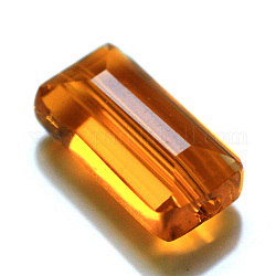 Perles d'imitation cristal autrichien, grade AAA, facette, rectangle, orange foncé, 4.55x8x3mm, Trou: 0.7~0.9mm