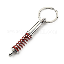Schlüsselanhänger mit nachgemachten Automobilfederteilen aus Zinklegierung, dunkelrot, 10.8x1.2 cm