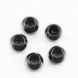 Perles en 304 acier inoxydable, ronde, électrophorèse noir, 4x3mm, Trou: 2mm