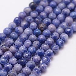 Natural Sodalite Beads Strands, Round, 3mm, Hole: 0.5mm, about 125pcs/strand