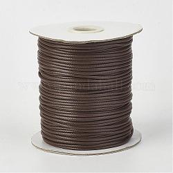 Eco-Friendly Korean Waxed Polyester Cord, Coconut Brown, 3mm, about 41.01~41.56 Yards(37.5~38m)/Roll