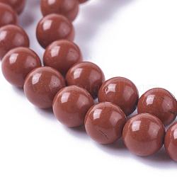 Chapelets de perles en jaspe rouge naturel, ronde, Grade a, 8mm, Trou: 1mm, Environ 44~48 pcs/chapelet, 15.1 pouce