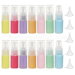 DIY Kosmetik Vorratsbehälter Kits, mit tragbaren Plastikreiselotionsflaschen und Trichterbehälter, Mischfarbe, 7.9x2.3 cm, Kapazität: 10 ml, 14 Stück / Set