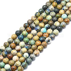 Natürliche Chrysokolla und Lapislazuli Perlen, Runde, 8 mm, Bohrung: 1 mm, ca. 50 Stk. / Strang, 15.55 Zoll (39.5 cm)