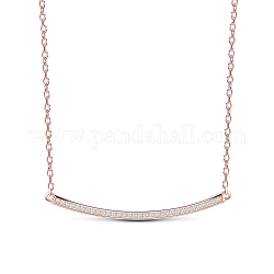 SHEGRACE Classic 925 Sterling Silver Pendant Necklace, with Micro Pave AAA Cubic Zirconia Arch, Rose Gold, 15.7 inch