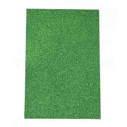 Hoja de esponja de papel de espuma, con lentejuelas brillantes, verde, 29.7x20.1x0.2 cm, 10 hojas / bolsa