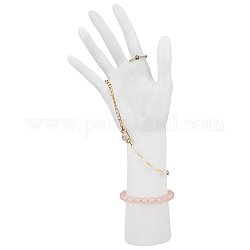 Soporte de exhibición de reloj de mano derecha de maniquí femenino de plástico pp, joyería pulsera guantes anillo collar exhibición organizador soporte, blanco, 11.9x5.4x29 cm