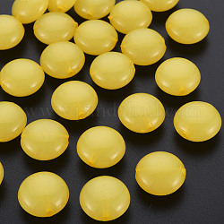 Perles en acrylique de gelée d'imitation, plat rond, or, 17x9.5mm, Trou: 2mm, environ 316 pcs/500 g