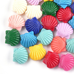 Abalorios de coral sintético, teñido, cáscara, color mezclado, 10x12x6.5mm, agujero: 1.5 mm