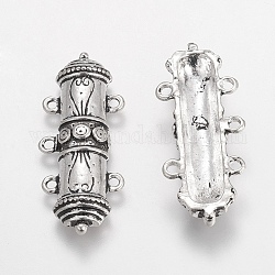 Tube Antique Silver Tone Alloy Chandelier Component Links, 37.5mm wide, 15mm long, 5mm thick, hole: 1.5mm