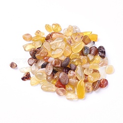 Perles d'agate jaune naturelle, teinte, non percé / pas de trou, puces, 7~13x6~7x3~5mm, environ 100 g /sachet 