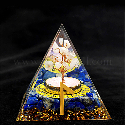 Runa vichinga simbolo-acqua orgonite piramide display decorazioni in resina, con trucioli di sodalite naturale all'interno, per scrivania da casa, 50~60mm