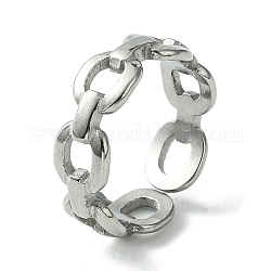 304 anello a polsino aperto in acciaio inossidabile, ovale vuoto, colore acciaio inossidabile, diametro interno: 17.2mm