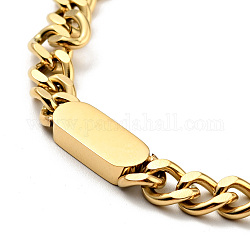 Chapado en iones (ip) 304 collar con colgante rectangular de acero inoxidable con cadenas para hombres y mujeres, dorado, 16.54 pulgada (42 cm)