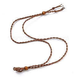 Créations, avec cordon de cire et perles de bois, selle marron, 30-1/4 pouce (77~80 cm)