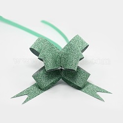 Glitter Handmade Elastic Packaging Ribbon Bows, Flower Pull Bowknots, Festival Valentines Day Gifts Box Package Decorations, DarkSea Green, 250x12mm, about 10pcs/bag