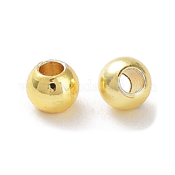 Perles de placage en laiton, sans cadmium et sans plomb, ronde, or, 2x2.3mm, Trou: 0.8mm