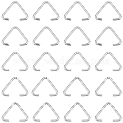 Sunnyclue 300 pièces 304 anneaux triangulaires en acier inoxydable, fermoirs à boucle, convient aux perles percées, sangles, sacs de cerclage, couleur inoxydable, 10~11x12~13x1mm