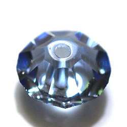 Имитация австрийских кристаллов, класс AAA, граненые, плоско-круглые, Небесно-голубой, 4.5x2.5 мм, отверстие : 0.7~0.9 мм