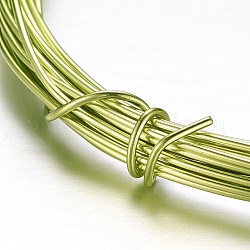Filo di alluminio tondo, filo metallico metallico pieghevole, per bordare la produzione artigianale di gioielli, verde giallo, 17 gauge, 1.2mm, 10 m/rotolo (32.8 piedi/rotolo)