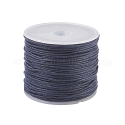 Prussian Blue Cotton Waxed Cord String Cord, 1mm, about 27.34 yards(25m)/roll