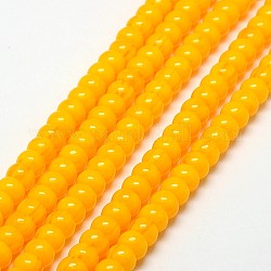 Imitation Amber Resin Drum Beads Strands, Orange, 8x5mm, Hole: 2mm, about 76pcs/strand, 15.5inch