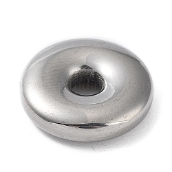Cuentas espaciadoras de 304 acero inoxidable, donut / pi disc, color acero inoxidable, 17x4.5mm, agujero: 3.8 mm