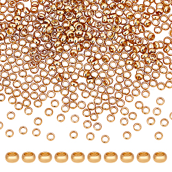 Unicraftale environ 500 pièces perles à sertir en acier inoxydable chirurgical doré bouchon en métal entretoises perles grand trou anneau perle pour la fabrication de bijoux 1.9mm