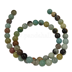 Natural Flower Amazonite Round Bead Strands, 12mm, Hole: 1.2mm, about 32pcs/strand, 15.5 inch