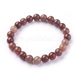 Bracelets extensibles perles violettes naturelles violet, ronde, 2 pouce ~ 2-1/8 pouces (5.2~5.5 cm), perles: 8~9 mm