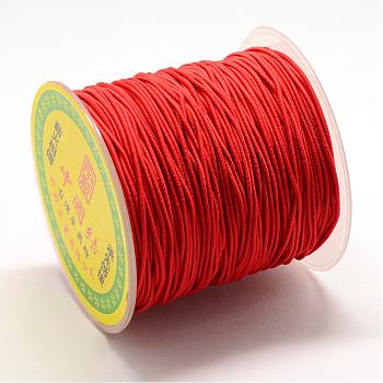 Cordon elástico redondo, con el exterior de la fibra y el caucho en el interior, rojo, 0.8mm, alrededor de 68.89~71.08 yarda (63~65 m) / rollo