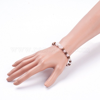 Естественно розовый кварц стрейч браслеты BJEW-JB03747-04-1