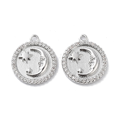 Латунные микропаве прозрачные подвески с фианитом KK-F871-30P-1