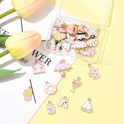 28 шт. 14 стиля подвески из сплава и эмали на тему пляжного отдыха ENAM-FS0003-34-1